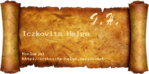 Iczkovits Helga névjegykártya